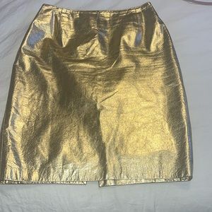 Vintage Kenar Leather Gold skirt size 6